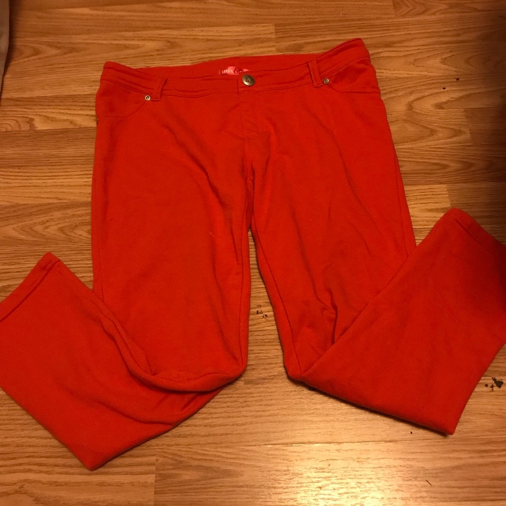 Red stretchy pants size S